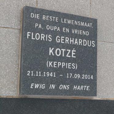 KOTZÉ Floris Gerhardus 1941-2014
