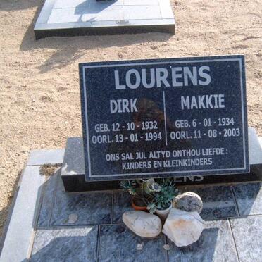 LOURENS Dirk 1932-1994 &amp; Makkie 1934- 2003