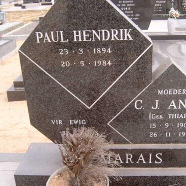 MARAIS Paul Hendrik 1894-1984 &amp; C.J. Anna THIART 1900-1979