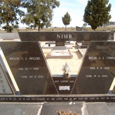 NIMB Willem C.J. 1900-1976 &amp; Belia J.J. THEART 1902-1985