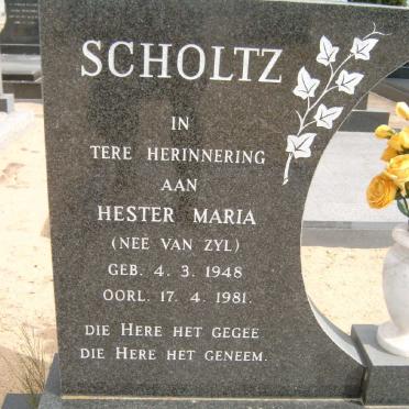 SCHOLTZ Hester Maria nee Van ZYL 1948-1981