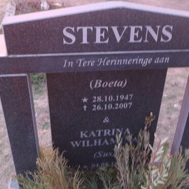 STEVENS Boeta 1947-2007 &amp; Katrina Wilhamina -1962
