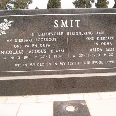SMIT Nicolaas Jacobus 1911-1987 &amp; Alida 1930-2001
