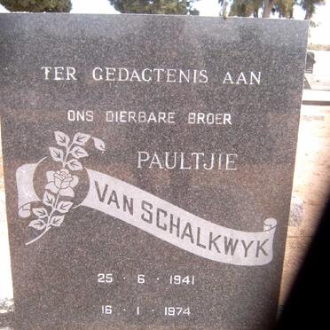 SCHALKWYK Paultjie, van 1941-1974