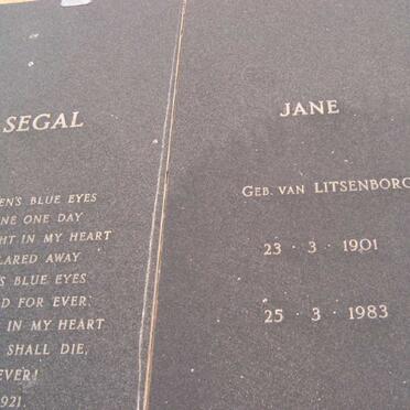 SEGAL Jane nee VAN LITSENBORGH 1901-1983