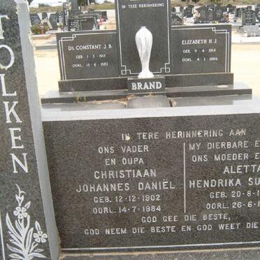 TOLKEN Christiaan Johannes Daniël 1902-1984 &amp; Aletta Hendrika Susanna 1907-1984