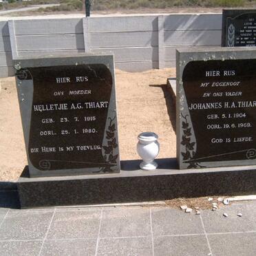 THIART Johannes H.A. 1904-1969 &amp; Helletjie A.G. 1915-1980