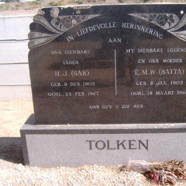 TOLKEN H.J. 1905-1967 &amp; E.M.W. 1903-1966