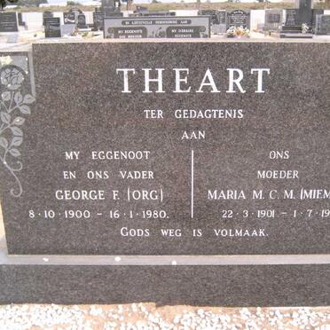 THEART George F. 1900-1980 &amp; Maria M.C.M. 1901-1981