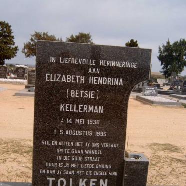 TOLKEN Elizabeth Hendrina nee KELLERMAN 1930-1995