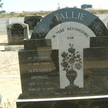 TALLIE Alexander Imanuel 1927-1970