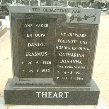 THEART Daniel Erasmus 1926-1985 &amp; Catharina Johanna BOONZAAIER 1928-1984