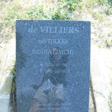 VILLIERS Sanna, de nee TOLKEN 1924-2010