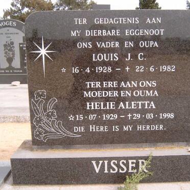 VISSER Louis J.C. 1928-1982 &amp; Helie Aletta 1929-1998
