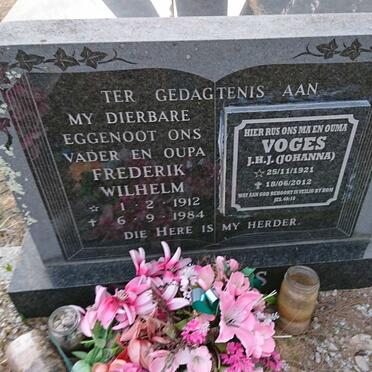 VOGES Frederik Wilhelm 1912-1984 &amp; J.H.J. 1921-2012
