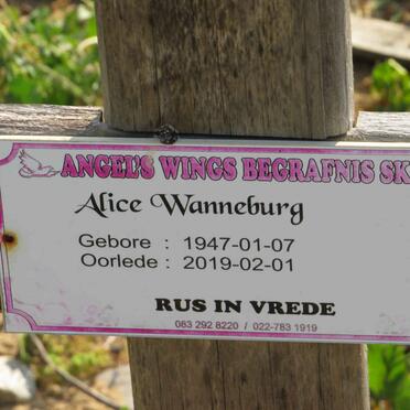 WANNEBURG Alice 1947-2019