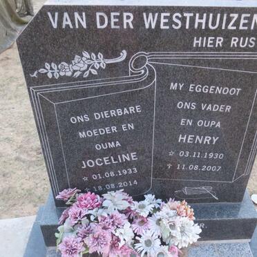 WESTHUIZEN Henry, van der 1930-2007 &amp; Joceline 1933-2014
