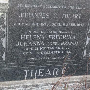 THEART Johannes C. 1879-1943 &amp; Helena Fredrika Johanna BRAND 1877-1963