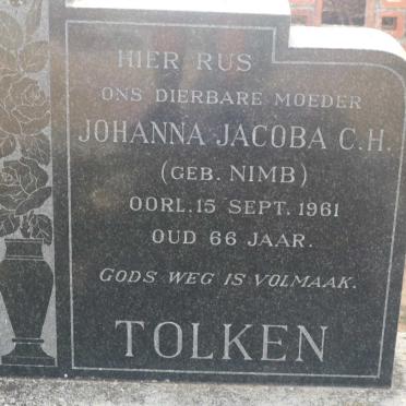 TOLKEN Johanna Jacoba C.H. nee NIMB -1961