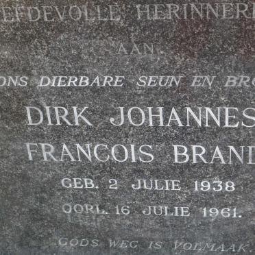 BRAND Dirk Johannes Francois 1938-1961