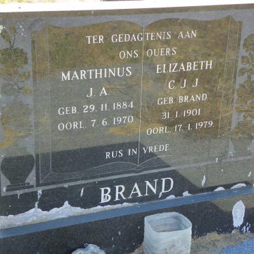 BRAND Marthinus J.A. 1884-1970 &amp; Elizabeth C.J.J. BRAND 1901-1979