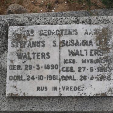 WALTERS Stefanus S. 1890-1961 &amp; Susanna J.E. MYBURGH 1893-1966