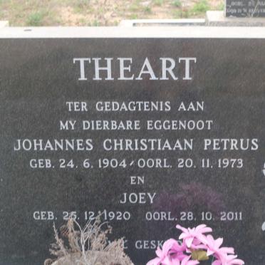 THEART Johannes Christiaan Petrus 1904-1973 &amp; Joey 1920-2011