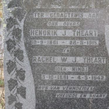 THEART Hendrik J. 1861-1915 &amp; Rachel W.J. NIMB 1861-1942