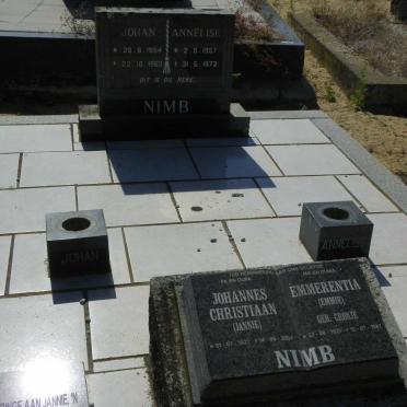 NIMB Johannes Christiaan 1927-2004 &amp; Emmerentia CRONJE 1925-1987