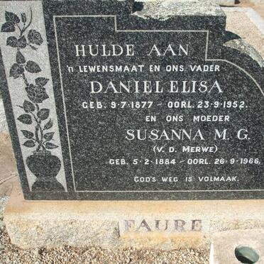 FAURE Daniel Elisa 1877-1952 &amp; Susanna M.G. v.d. MERWE 1884-1966