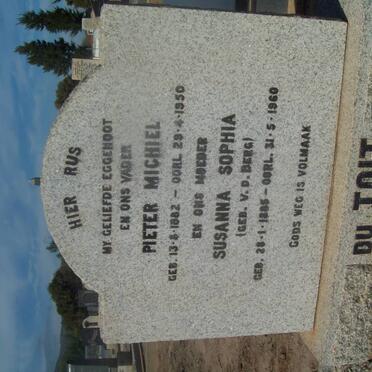 TOIT Pieter Michiel, du 1882-1955 &amp; Susanna Sophia v.d. BERG 1885-1960