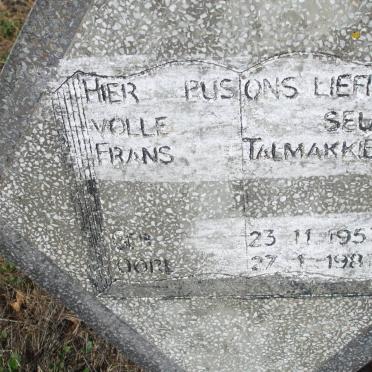 TALMAKKIES Frans 1957-1987