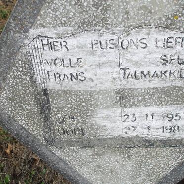 TALMAKKIES Frans 1957-1987