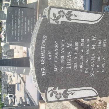 TOIT Lukas M., du 1880-1961 &amp; Susanna M.W. 1888-1974