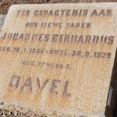 DAVEL Johannes Gerhardus 1854-1929