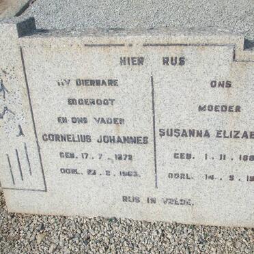 ? Cornelius Johannes 1872-1963 &amp; Susanna Elizabeth 1885-1972