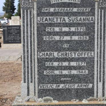 ? Charl Christoffel 1877-1944 &amp; Jeanetta Susanna 1876-1935