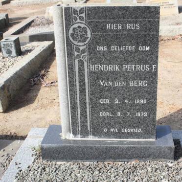 BERG Hendrik Petrus F., van den 1890-1973