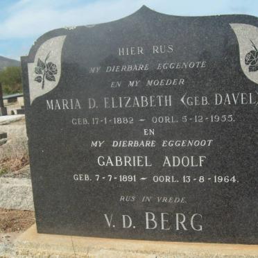 BERG Gabriel Adolf, v.d. 1891-1964 &amp; Maria D. Elizabeth DAVEL 1882-1955