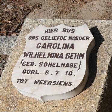 BEHM Carolina Wilhelmina nee SCHELHASE -1910
