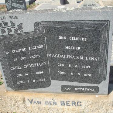 BERG Carel Christiaan, van den 1894-1966 &amp; Magdalena S.M. 1907-1981