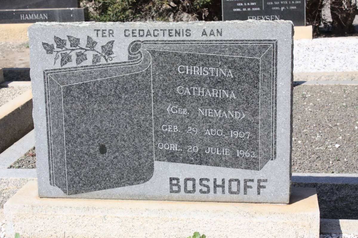 BOSHOFF Christina Catharina nee NIEMAND 1907-1963