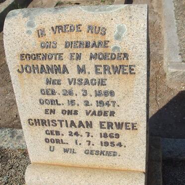 ERWEE Christiaan 1869-1954 &amp; Johanna M. VISAGIE 1869-1947