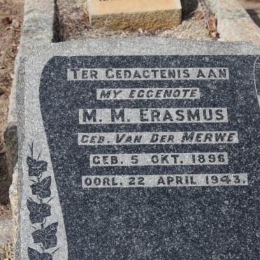 ERASMUS M.M. nee van der MERWE 1896-1943
