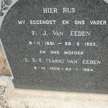 EEDEN F.J., van 1881-1953 &amp; S.S.E. 1902-1984