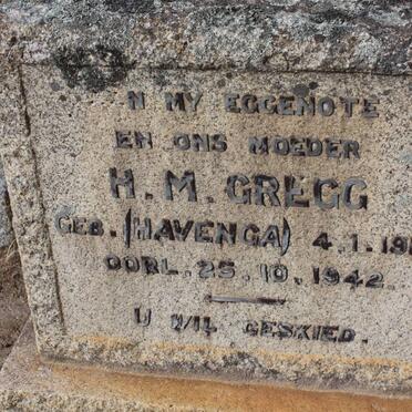 GREGG H.M. nee HAVENGA 1910-1942