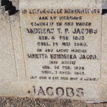 JACOBS Andreas T.P. 1893-1943 &amp; Janetta Hendrika NOLTE 1896-1945