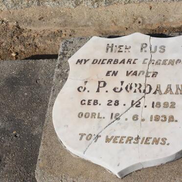 JORDAAN J.P. 1892-1938