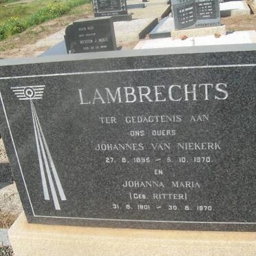 LAMBRECHTS Johannes Van Niekerk 1895-1970 &amp; Johanna Maria RITTER 1901-1970