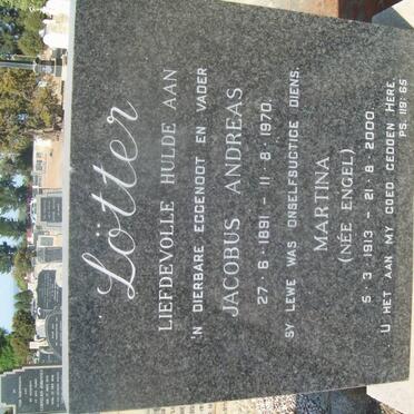 LOTTER Jacobus Andreas 1891-1970 &amp; Martina ENGEL 1913-2000